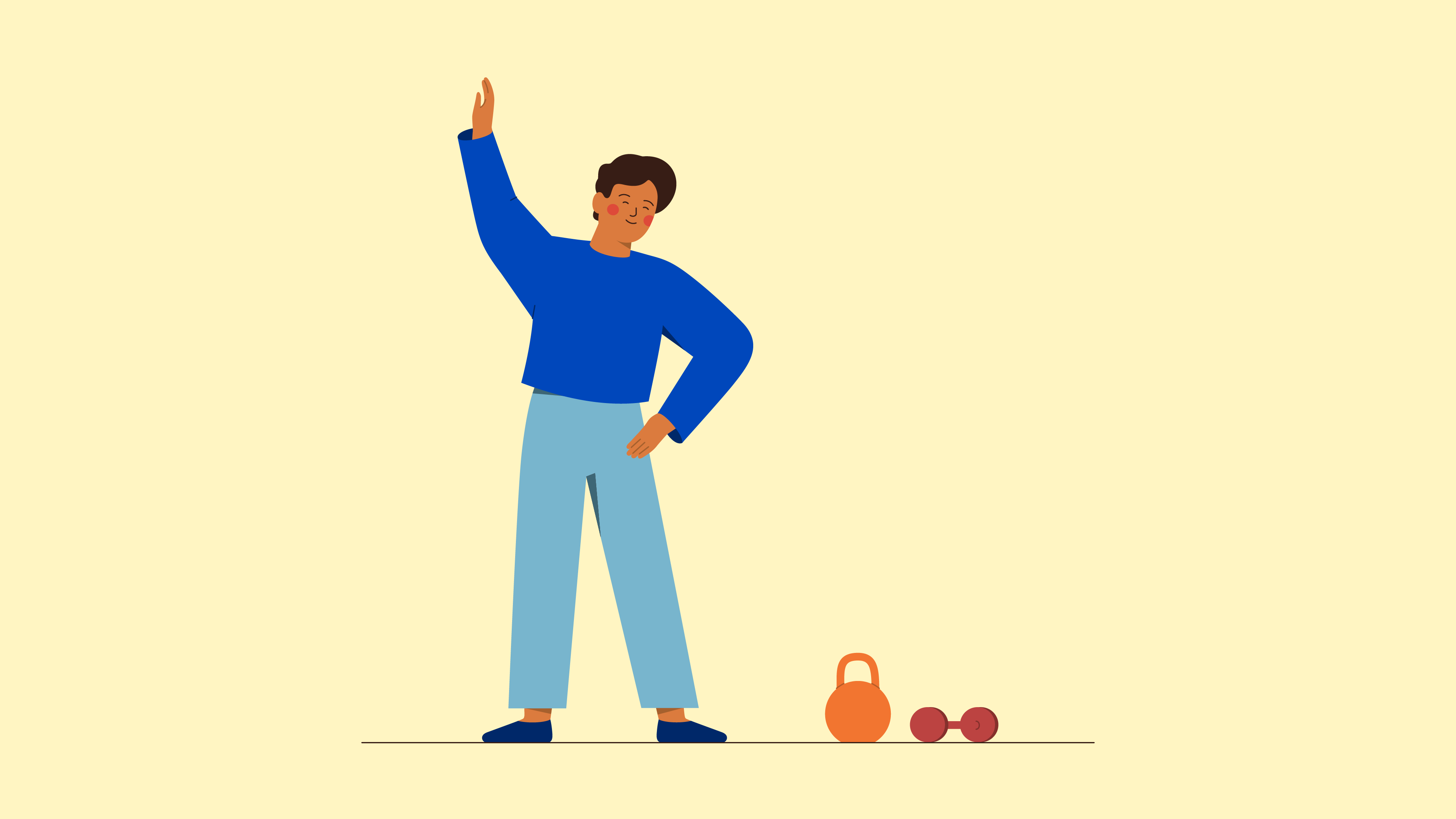 Man exercising with weights 