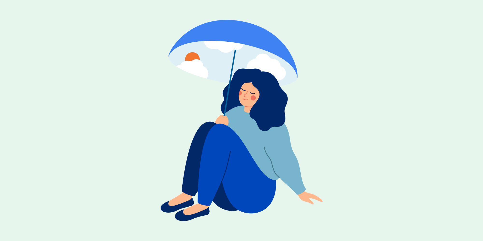 A woman with an umbrella