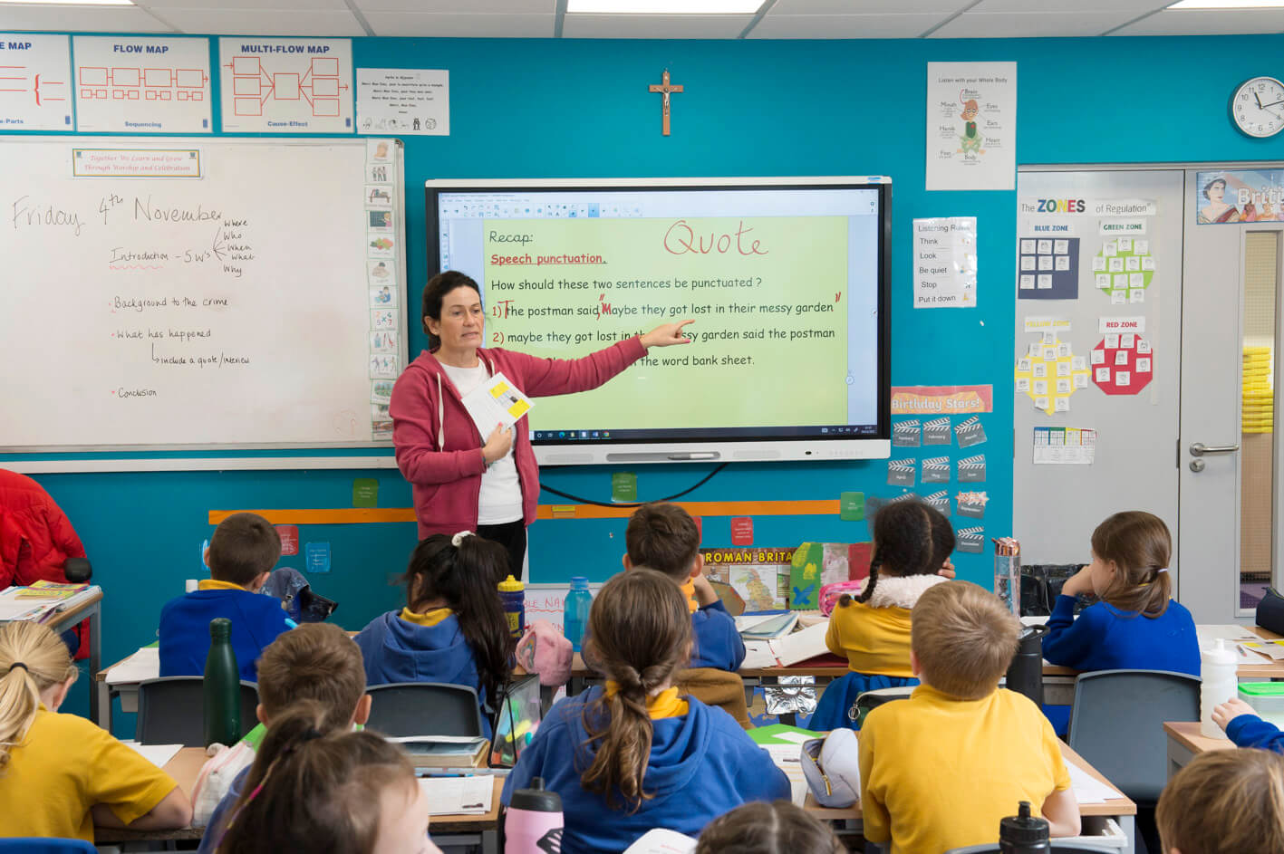 Teacher at whiteboard 