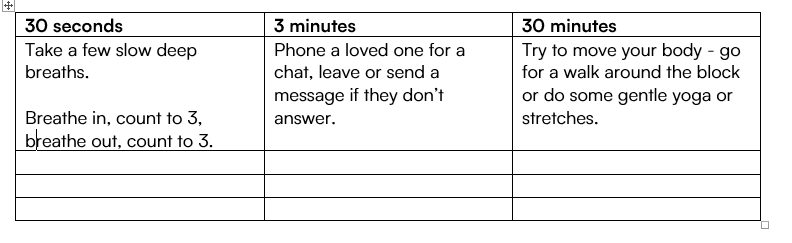 30 seconds, 3 minutes, 30 minutes