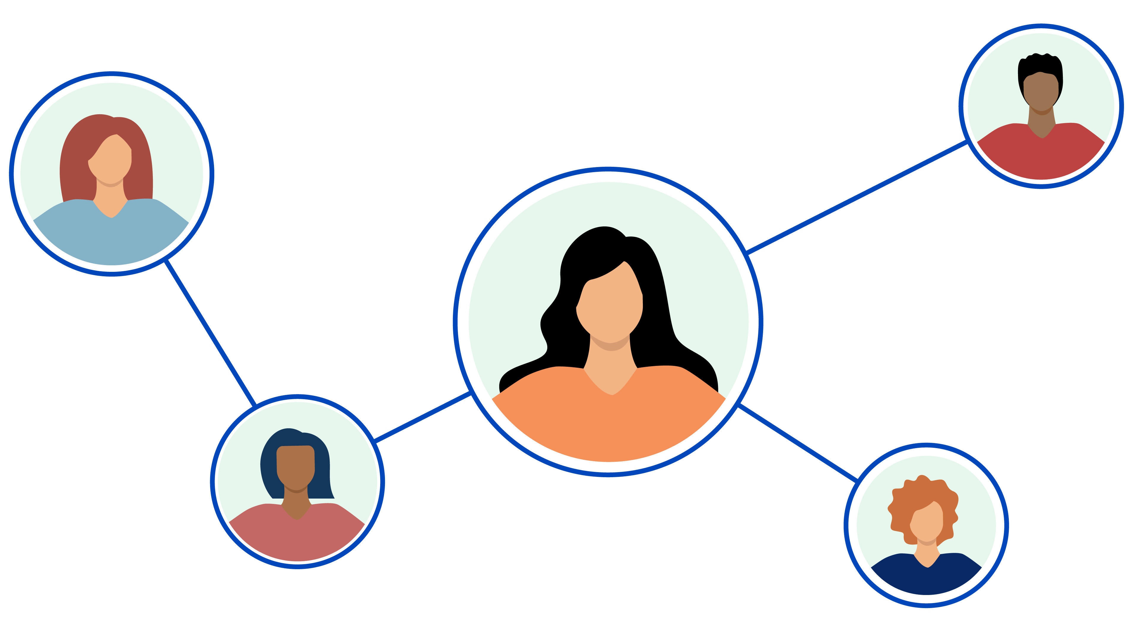 A simple illustration of a work colleagues representing peer support 