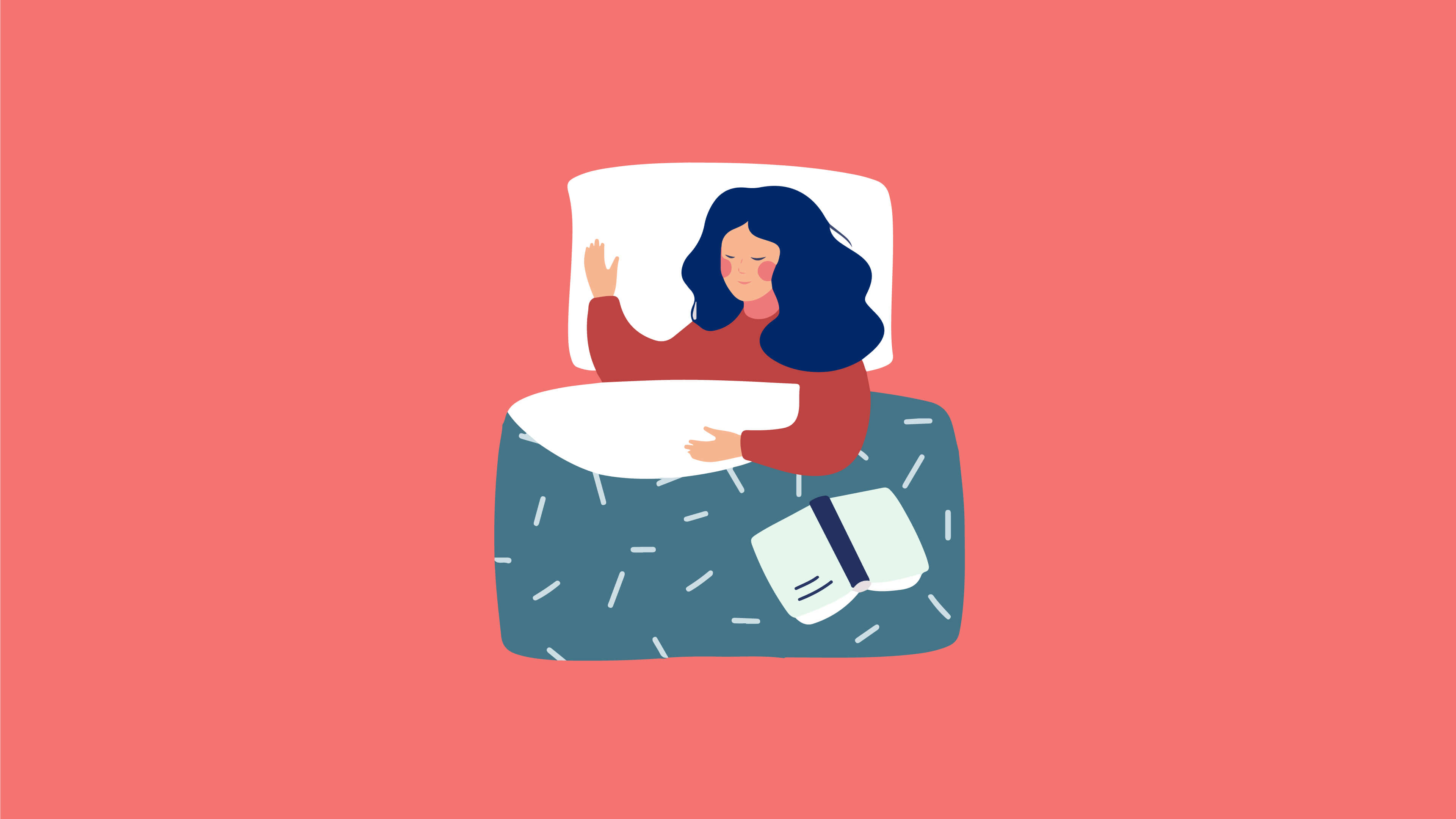 An illustration of a woman sleeping 