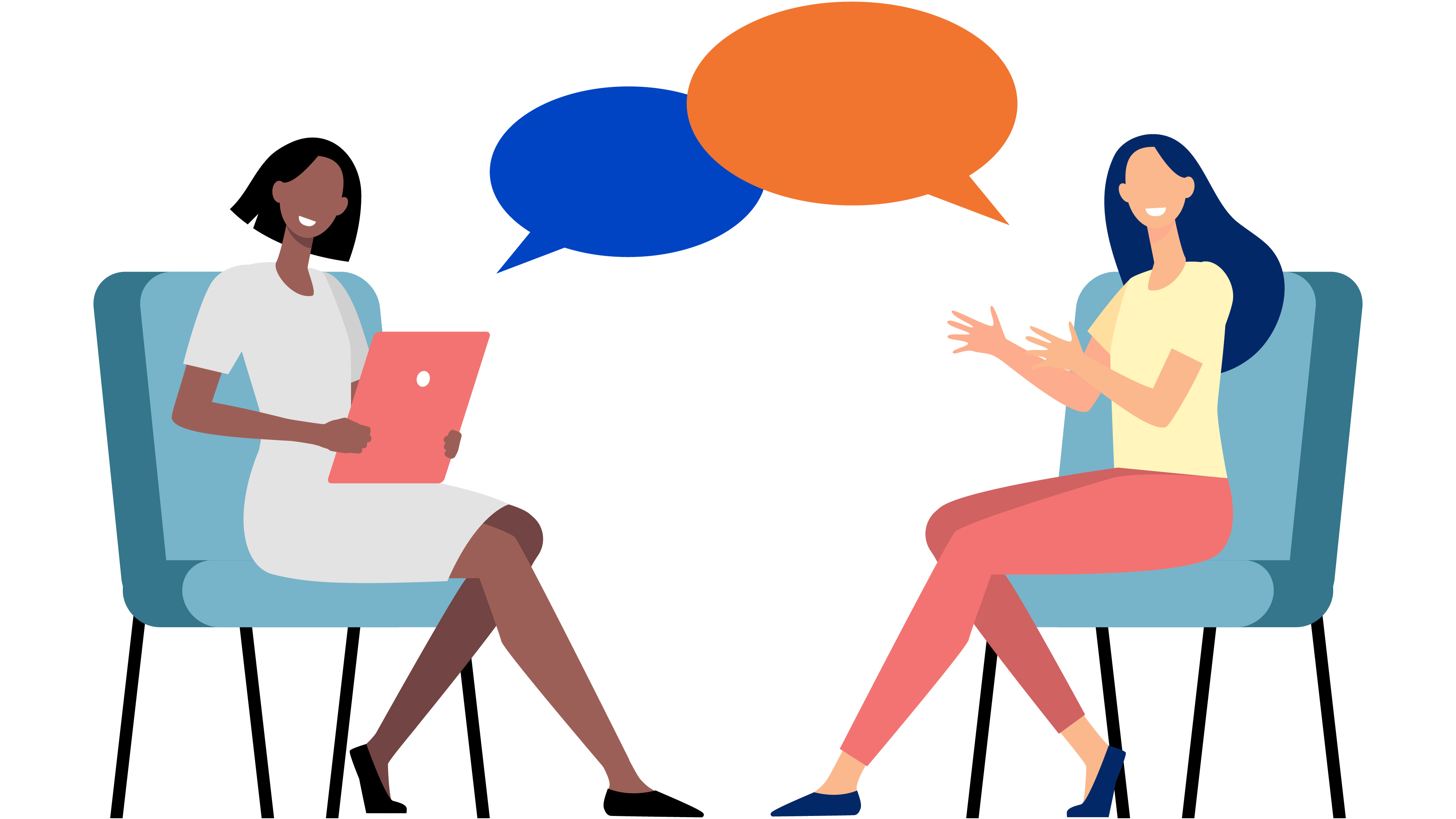 An illustration of a colleagues chatting - building collegiate relationships in schools 