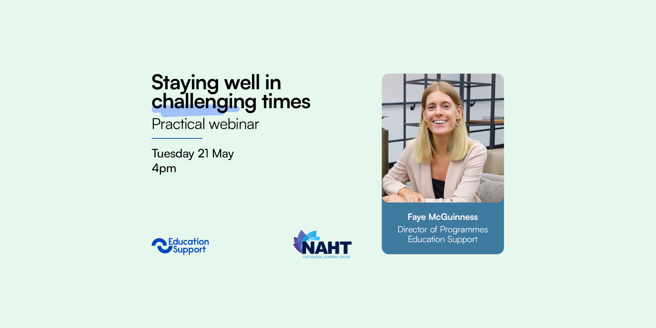 Staying well in challenging times workshop 21 May 