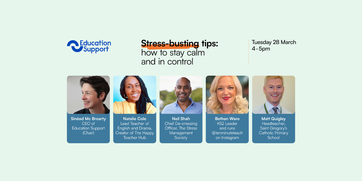 Stress busting tips webinar 28 March 2023 at 4pm 
