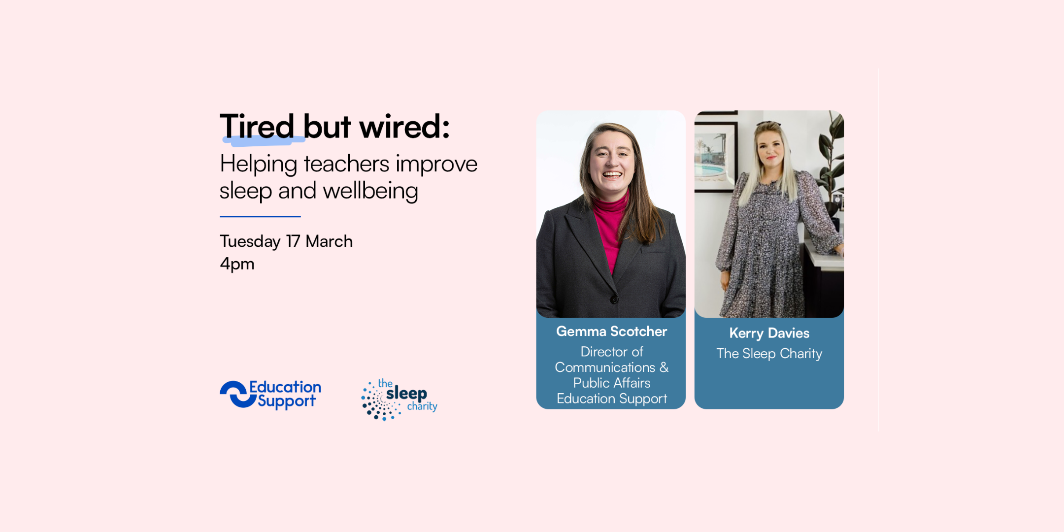 Tired but wired: helping teachers improve sleep and wellbeing webinar 17 March 4pm 